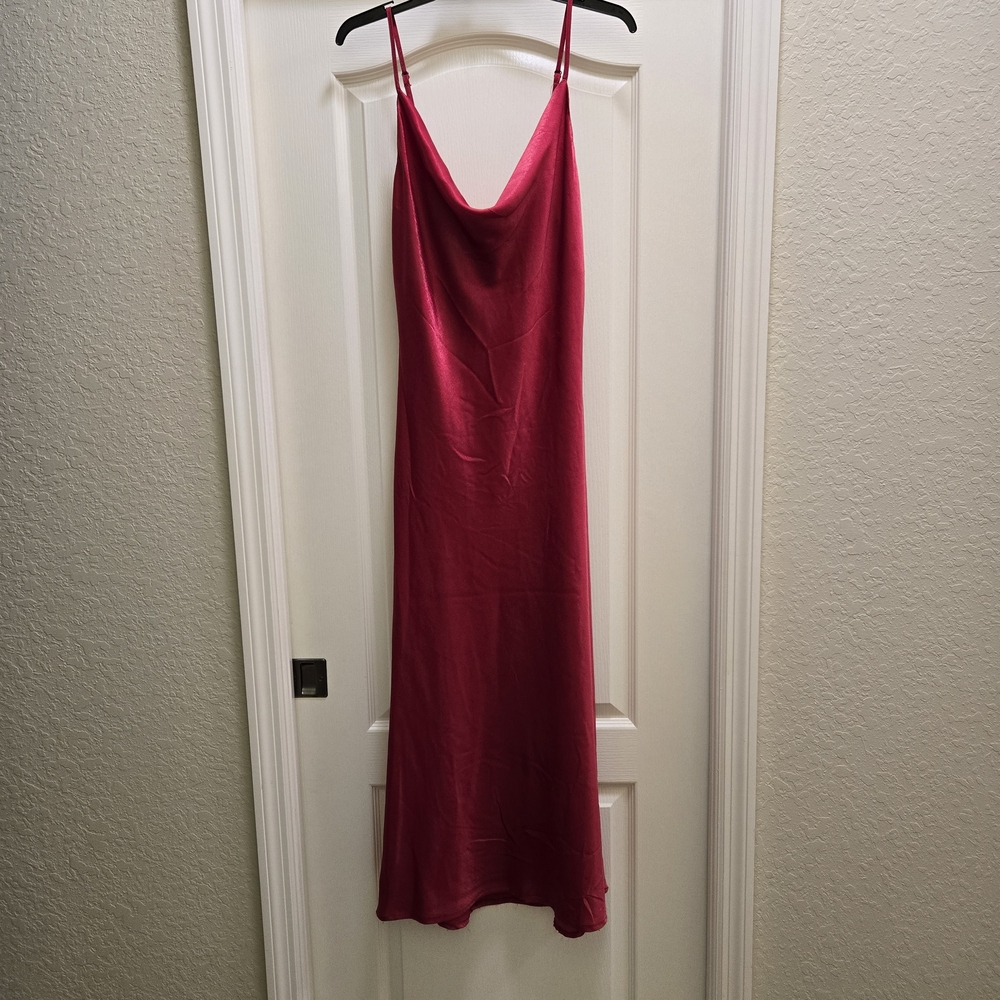 Evolutionary Red Slip Dress